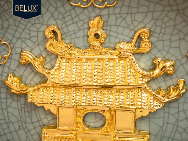 Mặt đĩa Khuê Văn Các Dát Vàng 24k D20